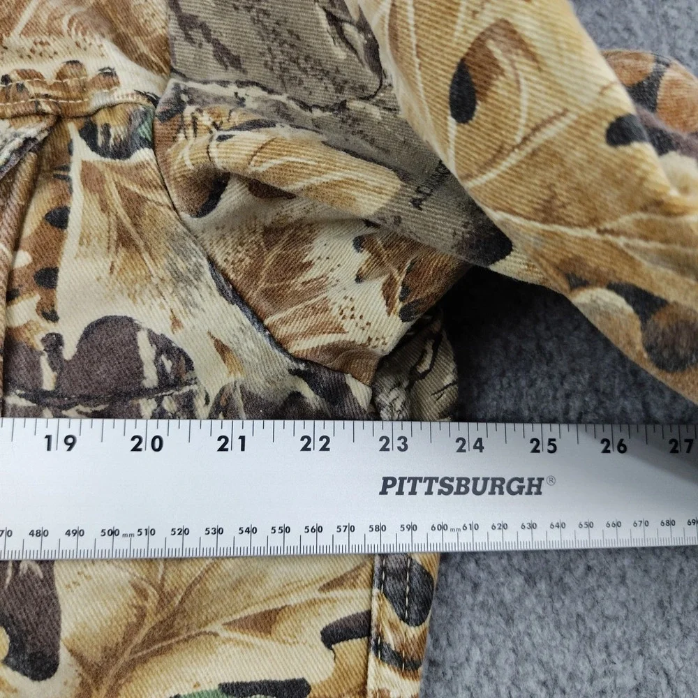VTG Wrangler Rugged Wear Camo Trucker Jacket Canvas Mens M/L Made in USA